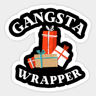 Gangsta Wrapper, Funny Christmas holiday pun Sticker